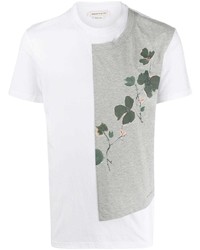 T-shirt à col rond imprimé blanc Alexander McQueen