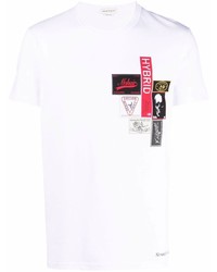 T-shirt à col rond imprimé blanc Alexander McQueen