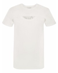 T-shirt à col rond imprimé blanc Alexander McQueen