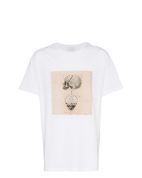 T-shirt à col rond imprimé blanc Alexander McQueen