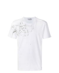 T-shirt à col rond imprimé blanc Alexander McQueen