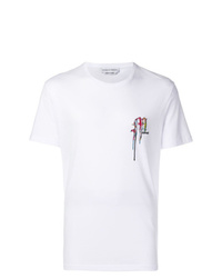 T-shirt à col rond imprimé blanc Alexander McQueen