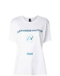 T-shirt à col rond imprimé blanc Alexandre Vauthier