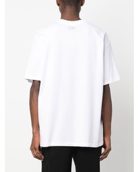 T-shirt à col rond imprimé blanc Raf Simons