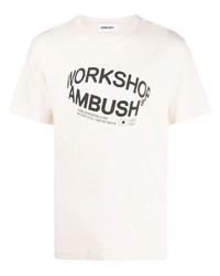 T-shirt à col rond imprimé blanc Ambush
