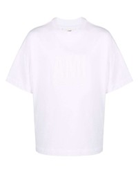 T-shirt à col rond imprimé blanc Ami Paris