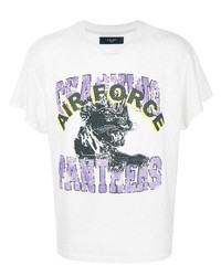 T-shirt à col rond imprimé blanc Amiri