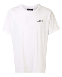 T-shirt à col rond imprimé blanc Amiri