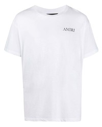 T-shirt à col rond imprimé blanc Amiri