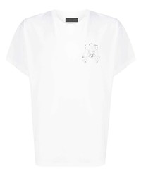 T-shirt à col rond imprimé blanc Amiri