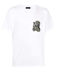 T-shirt à col rond imprimé blanc Amiri