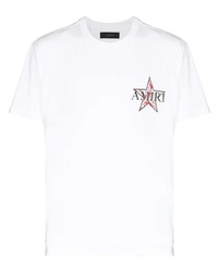 T-shirt à col rond imprimé blanc Amiri