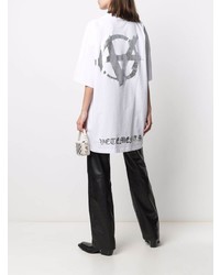 T-shirt à col rond imprimé blanc Vetements