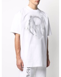 T-shirt à col rond imprimé blanc Vetements