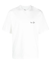 T-shirt à col rond imprimé blanc And Wander