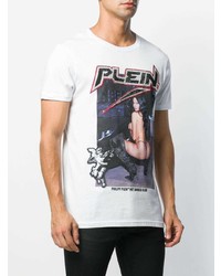 T-shirt à col rond imprimé blanc Philipp Plein