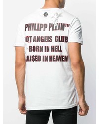 T-shirt à col rond imprimé blanc Philipp Plein