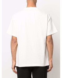 T-shirt à col rond imprimé blanc Rhude