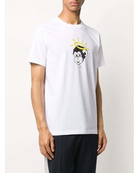 T-shirt à col rond imprimé blanc PS Paul Smith