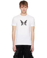 T-shirt à col rond imprimé blanc Anna Sui