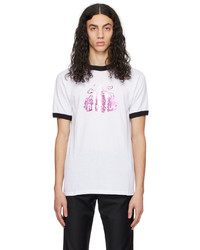 T-shirt à col rond imprimé blanc Anna Sui