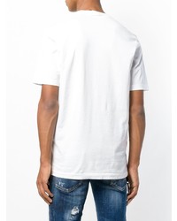 T-shirt à col rond imprimé blanc DSQUARED2