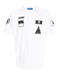 T-shirt à col rond imprimé blanc Anrealage