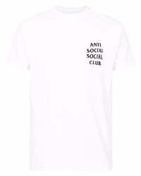 T-shirt à col rond imprimé blanc Anti Social Social Club