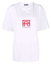 T-shirt à col rond imprimé blanc Antonella Rizza