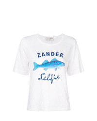 T-shirt à col rond imprimé blanc Antonia Zander
