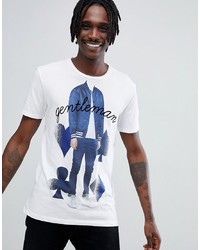 T-shirt à col rond imprimé blanc Antony Morato