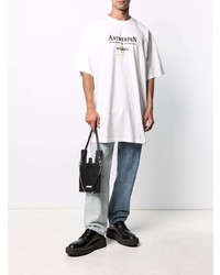 T-shirt à col rond imprimé blanc Vetements