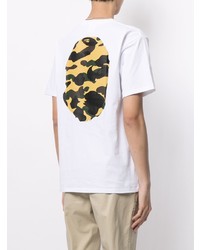 T-shirt à col rond imprimé blanc A Bathing Ape