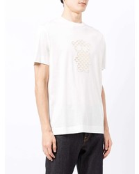 T-shirt à col rond imprimé blanc Emporio Armani