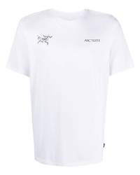T-shirt à col rond imprimé blanc Arc'teryx