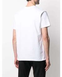 T-shirt à col rond imprimé blanc Fay