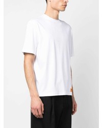 T-shirt à col rond imprimé blanc Lanvin