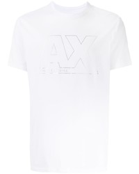 T-shirt à col rond imprimé blanc Armani Exchange