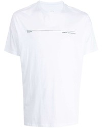 T-shirt à col rond imprimé blanc Armani Exchange