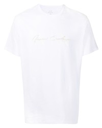 T-shirt à col rond imprimé blanc Armani Exchange