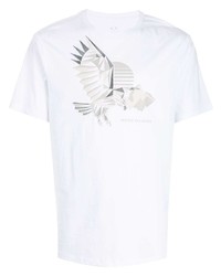 T-shirt à col rond imprimé blanc Armani Exchange