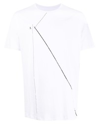 T-shirt à col rond imprimé blanc Armani Exchange