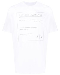 T-shirt à col rond imprimé blanc Armani Exchange