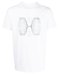 T-shirt à col rond imprimé blanc Armani Exchange