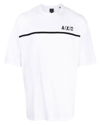 T-shirt à col rond imprimé blanc Armani Exchange