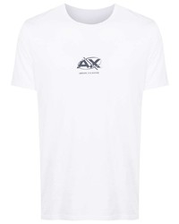 T-shirt à col rond imprimé blanc Armani Exchange