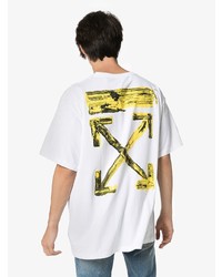 T-shirt à col rond imprimé blanc Off-White