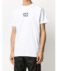 T-shirt à col rond imprimé blanc Off-White