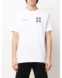 T-shirt à col rond imprimé blanc Off-White