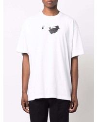 T-shirt à col rond imprimé blanc Off-White